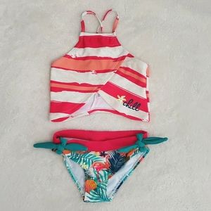 🆕️ BIG CHILL Tropical Theme 2 Piece Swimsuit SIZE: 4